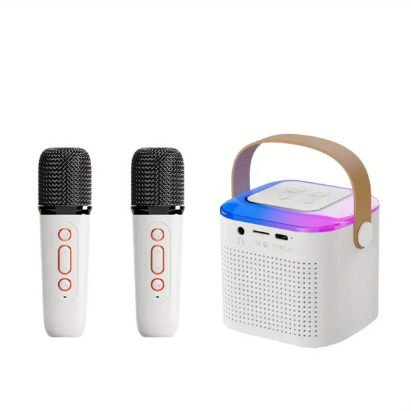 Karaoke Machine with Bluetooth, 2 Mics, RGB Lights – Portable Speaker - Image 6