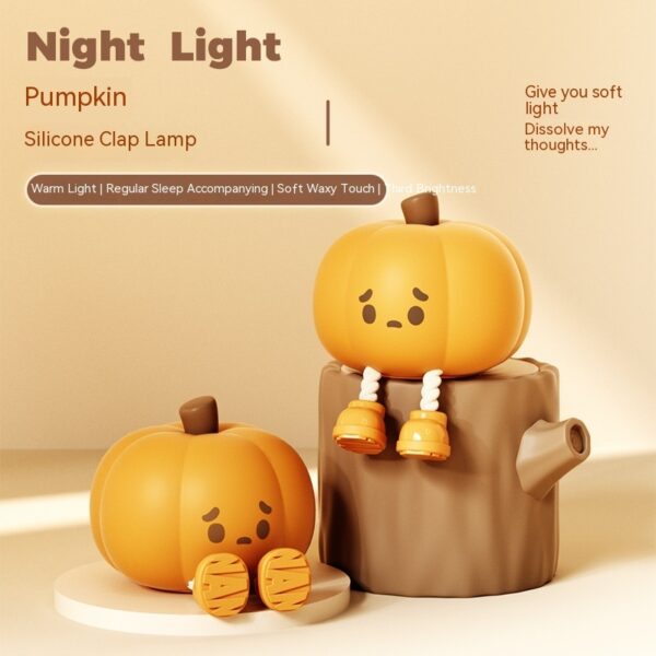 Halloween Pumpkin Night Light - Soft Silicone, Touch Dimmable, Rechargeable - Image 9