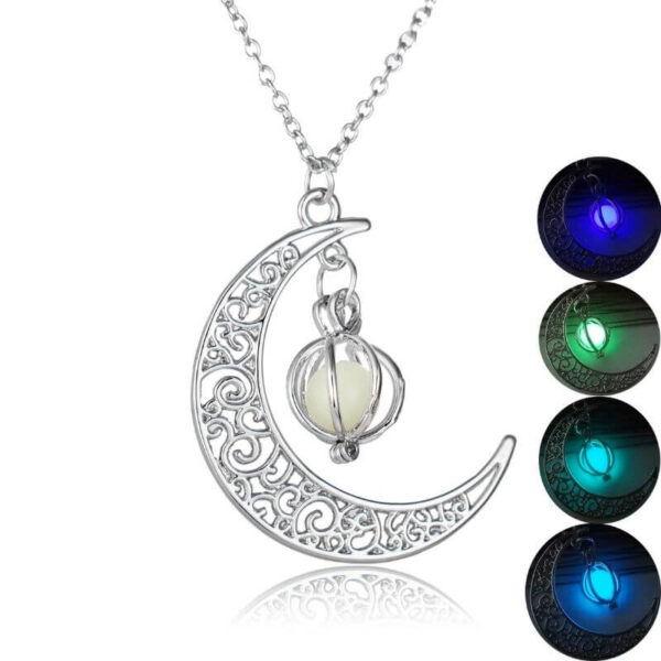 Moonlit Glow Healing Necklace – Luminous Natural Fluorite Pendant for Women - Image 6