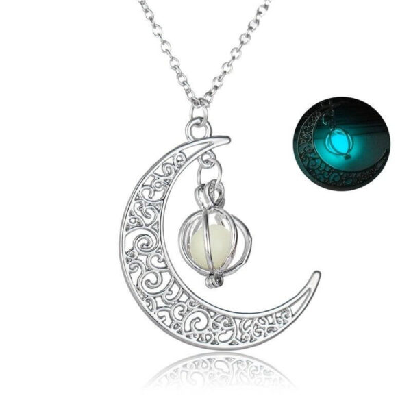 Moonlit Glow Healing Necklace – Luminous Natural Fluorite Pendant for Women - Image 3