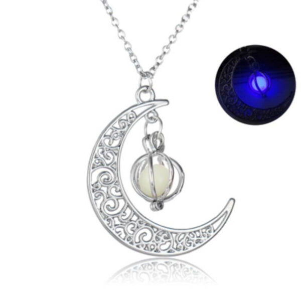 Moonlit Glow Healing Necklace – Luminous Natural Fluorite Pendant for Women - Image 2