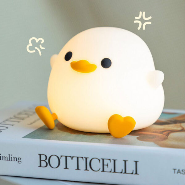 Doudou Duck Silicone Alarm Lamp Ambience Light Bedroom Bedside Lamp Usb Charging With Sleeping Night Light - Image 2