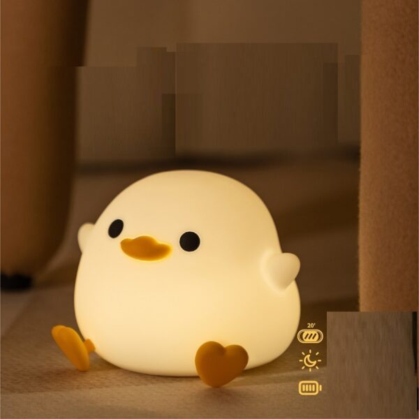 Doudou Duck Silicone Alarm Lamp Ambience Light Bedroom Bedside Lamp Usb Charging With Sleeping Night Light - Image 5