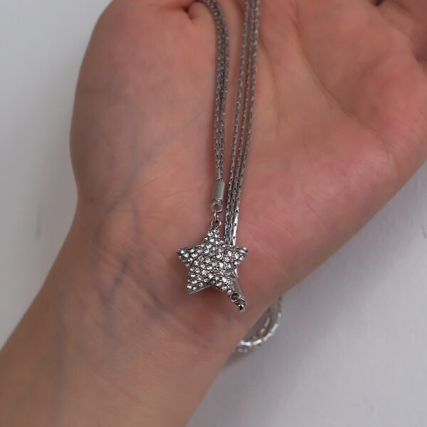 Magnetic Five-pointed Star Necklace With Rhinestones Stainless Steel Clavicle Chain Personalized Designer Necklace Women Jewelry Gifts - Image 5