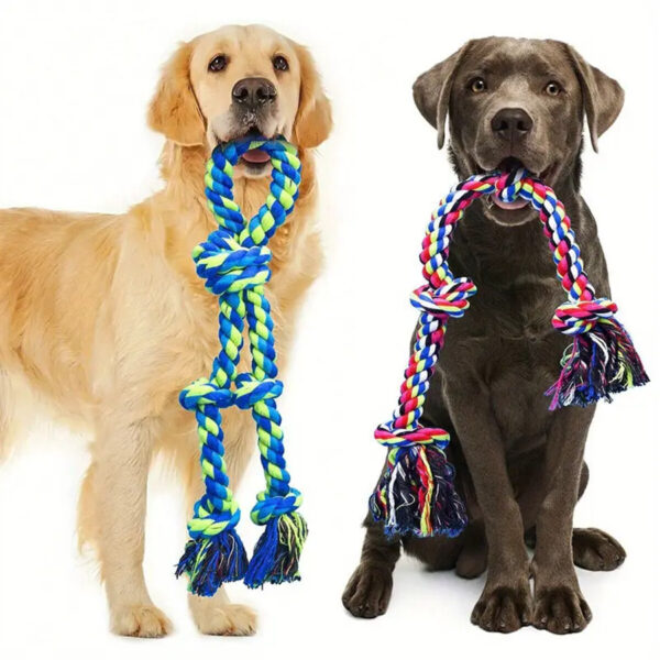 Heavy-Duty Rope Knot Dog Toys For Large Breeds Dental Health Chew And Interactive Tug Of War Play Pet Supplies - Image 4