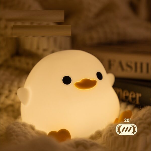 Doudou Duck Silicone Alarm Lamp Ambience Light Bedroom Bedside Lamp Usb Charging With Sleeping Night Light - Image 6